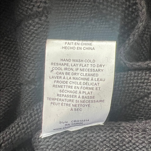 NWT Callahan Melli Black Wide Ribbed Knit Sweater Dress Gold Metallic Sleeves XS - Picture 10 of 12